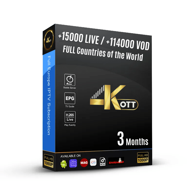 4KOTT-IPTV-3/MOIS Meilleure IPTV 2023